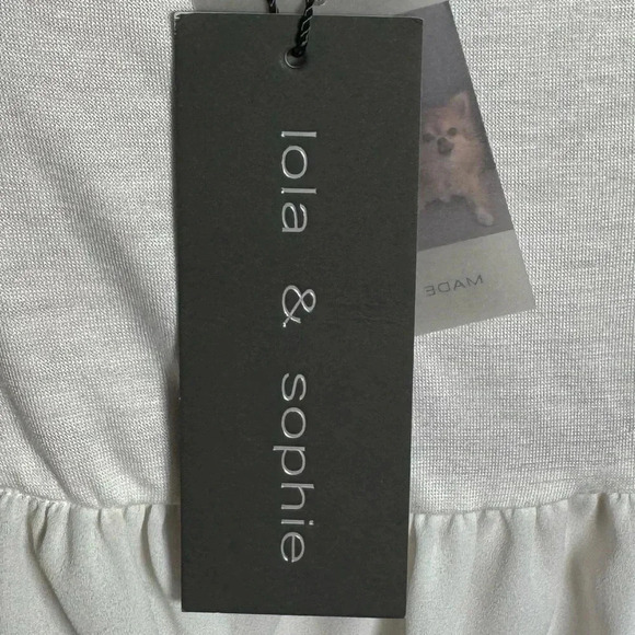 NWT Lola & Sophie Designer Blouse Knit White Turtle Neck Long Sleeve Small - Picture 7 of 14